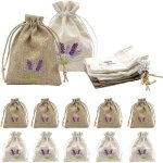 Lot de 12 sachets de lavande vides  remplir, sacs en toile de jute avec cordon de serrage, coton et ...