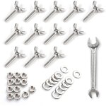 Lot de 12 vis � ailettes en forme de y m6 x 30 mm vis � t�te papillon en acier inoxydable 304 boulons ...
