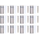 Lot de 12 vis d'�cartement en acier inoxydable pour panneaux muraux publicitaires, clous pour acrylique ...
