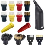 Lot de 15 accessoires pour nettoyeur vapeur karcher easyfix sc1 sc2 sc3 sc4 sc5 kit de brosses rondes ...