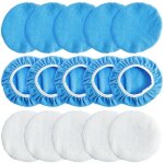 Lot de 15 bonnets de polissage 200 mm pour capot de voiture - 10 microfibres et 5 pelotes de laine pour ...