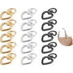 Lot de 15 mousqueton porte cl� forme de coeur pivotant en m�tal, porte - cl�s en forme de c?ur rotatif ...