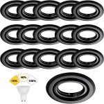 Lot de 15 spot encastrable noir mat 7w, 3 intensités réglables, blanc chaud 3000k Lot de 15 spot encastrable noir mat 7w, 3 intensités réglables, blanc chaud 3000k