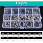 Lot de 150 circlips anneau de retenue en acier inoxydable 304, c - clips