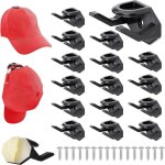 Lot 16 crochets autocollants noirs pour chapeaux - porte chapeau mural autoadh�sif pour casquette baseball ...