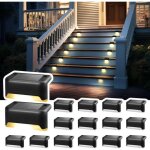 Lot de 16 lampes solaires d'ext�rieur pour escalier - �tanche - �clairage led pour escalier ext�rieur, ...