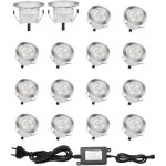 Lot de 16 spots led encastrable pour terrasse bois, etanche ip67, spots � encastrer ext�rieur, 0, 6w ...