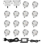 Lot de 16 spots led encastrable pour terrasse bois, etanche ip67, spots � encastrer ext�rieur, 0, 6w ...