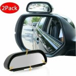 Lot de 2 360� voiture r�troviseurs d'angle mort, universels droite + gauche ajustables verre hd miroir ...