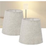 Lot de 2 abat - jours e14 en lin pour lampe table de chevet ou murale, lustre de lampe, 15x14x11 cm