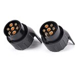 Lot de 2 adaptateurs de prise 12 v cc 13 broches vers 7 broches pour voiture, remorque, camion, caravane, ...