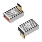 Lot de 2 adaptateurs usb3. 1totype - c 120 w coud  90 10 gbps  angle droit, alliage zn / led, pour ...