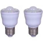 Lot de 2 ampoules � d�tecteur de mouvement pir avec culot e27, 2w, blanc chaud 3000k, veilleuse automatique ...