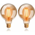 Way - ampoule led g95 e27, 4w, blanc chaud, ampoule  filament rtro, quivalent  une ampoule  incandescence ...