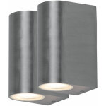 Lot de 2 appliques ext�rieures argent �clairage jardin spots up down en aluminium moul� sous pression ...
