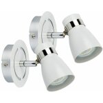 Lot de 2 appliques hampton gu10 blanc et chrome Lot de 2 appliques hampton gu10 blanc et chrome