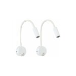 Lot de 2 applique de lecture blanc, lampe col de cygne flexible led 3w fixation liseuse murale avec interrupte ... Lot de 2 applique de lecture blanc, lampe col de cygne flexible led 3w fixation liseuse murale avec interrupte ...