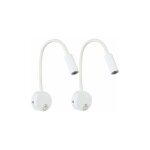 Lot de 2 applique de lecture blanc, lampe col de cygne flexible led 3w fixation liseuse murale avec interrupte ... Lot de 2 applique de lecture blanc, lampe col de cygne flexible led 3w fixation liseuse murale avec interrupte ...