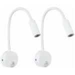 Lot de 2 applique de lecture blanc, lampe col de cygne flexible led 3w fixation liseuse murale avec interrupte ...