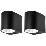 Lot de 2 appliques led down spots spots de fa�ade �clairage de jardin alu �clairage ext�rieur noir