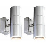 Lot de 2 appliques led fa�ade �clairage ext�rieur up down spots en inox jardin balcon �clairage