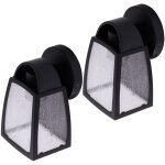 Lot de 2 appliques led lanternes d'ext�rieur �clairage de fa�ade alu verre jardin cour lumi�res noir