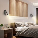 Lot de 2 applique liseuse moderne lampe de lecture murale r�glable chevet mural avec interrupteur spot ...