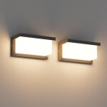 Lot de 2 appliques murales d'ext�rieur led 18 w, 3 000 k, �tanches ip65, en aluminium, pour int�rieur, ...