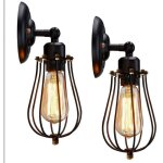 Lot de 2 applique murale industrielle m�tal fer e27 luminaire vintage retro pour maison de champagne ...