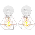 Lot de 2 applique murale interieur industrielle r�glable cage forme diamant vintage e27 pour salons chambres ...