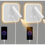 Lot de 2 appliques murales led d'int�rieur, lampe de lecture avec interrupteur, rotation � 360�, lampe ...