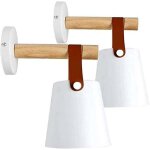 Gotrays - lot de 2 appliques murales modernes e27 style mtal fer forg bois ceinture luminaire industriel ...