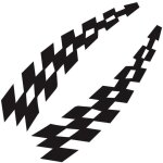 Lot de 2 autocollants pour pare - chocs de voiture motif drapeau � carreaux noir et blanc, noir - sollbry ...