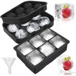 Lot de 2 bacs � gla�ons, machine � gla�ons g�ante en silicone avec couvercle et grands moules � gla�ons ...