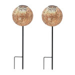 Lot de 2 balises solaires a planter - lumisky - agadir - h45 cm - style oriental - led blanc chaud