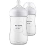 Lot de 2 biberons - philips avent - natural 3. 0 - anti - colique - 260 ml - airfree - ttine imitant ...