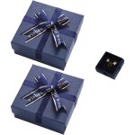 Lot de 2 bo�tes cadeaux avec arc en ruban et couvercle, bo�te � bijoux, petites bo�tes � bijoux en carton ...