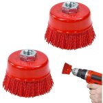 Lot de 2 brosses coupelles pour meuleuse d'angle, brosses en nylon pour perceuse, diam�tre 75 mm, brosses ...