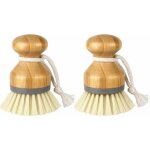 Lot de 2 brosse � paume en bambou, brosse � r�curer pour nettoyage des vaisselle casseroles plates �viers ...