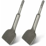 Lot de 2 burins carrelage sds plus - burin plat 180x75x17mm et burin coud bent dissolvant pour carreaux ...