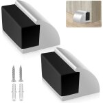 Lot de 2 but�es de porte en m�tal robuste � fixer au sol - argent - moderne - chrome - protection murale ...