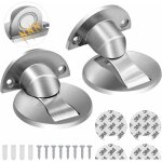Aougo - lot de 2 butoirs de porte magntiques magntiques en acier inoxydable bross - invisibles - rsistants ...
