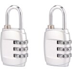 Lot de 2 cadenas � combinaison, cadenas � 3 chiffres avec code personnalisable, petits cadenas pour casiers ...
