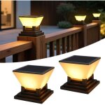 Lot de 2 capuchons de poteau solaires - lampe solaire chapeau poteau 7x7, 8x8, 9x9, 10x10cm - ip65 �tanche ...