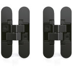 Emuca - lot de 2 charni�res � bo�tier pour portillon, charge 40kg, ouverture � 180 degr�s, zamak, noir ...