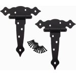 Lot de 2 charni�res de porte de hangar robustes de 20, 3 cm de type t avec charni�res noires fantaisie ...