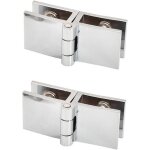 Lot de 2 charni�res pour portes vitr�es de biblioth�que, pivot � 180�, fixation double face, installation ...