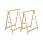 Lot 2 chevalets pliants en bois pour menuiserie et bricolage 74x73, 5 cm id�al pour assembler des planches ...