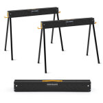 Lot de 2 chevalets de sciage pliants en m�tal avec bras de support 2 x 4, support d'outils �lectriques ...