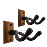 Lot de 2 cintres pour guitare, support mural pour guitare en bois dur, support mural rotatif pour guitare ...